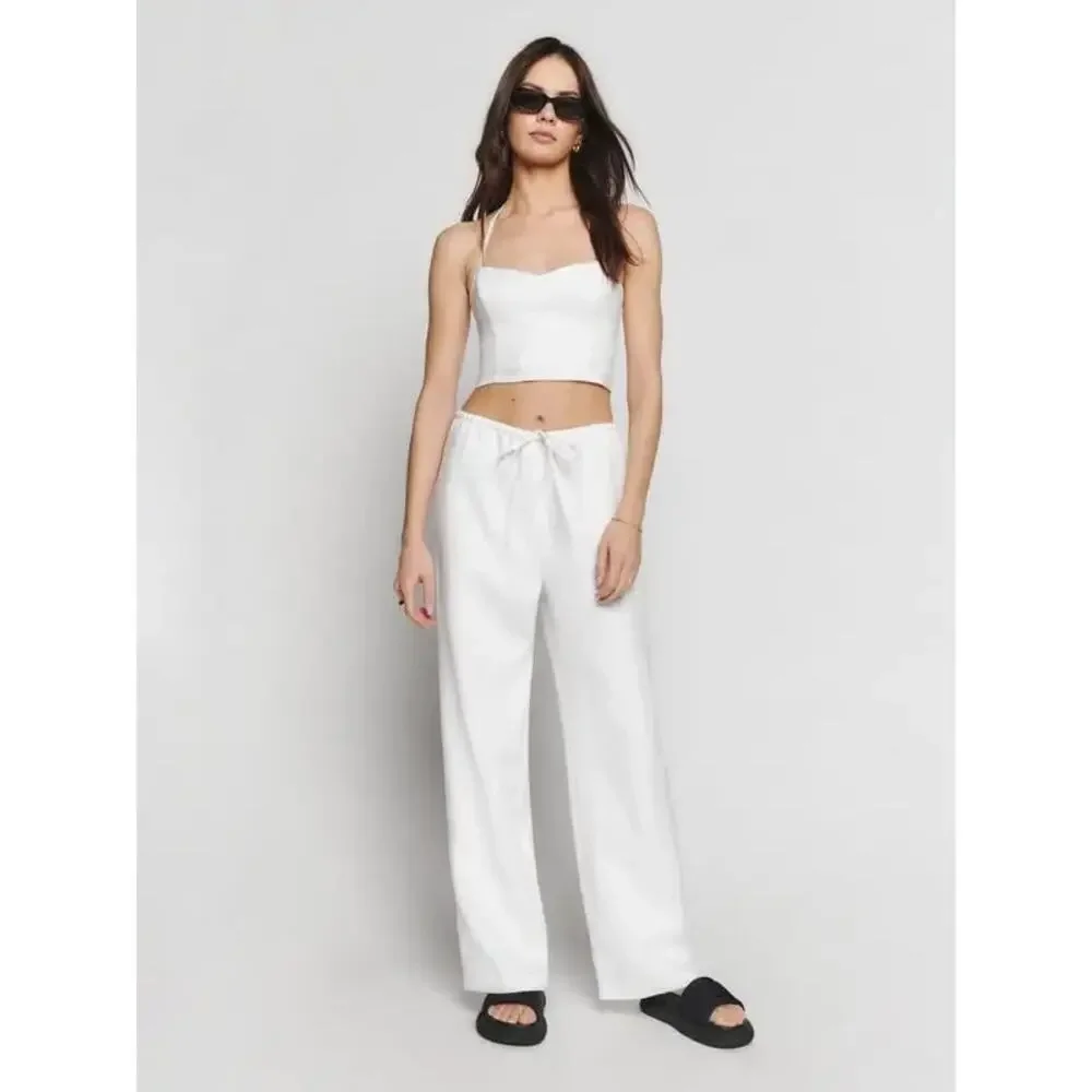 Reformation Jaida Linen Set White Size 12 NWT